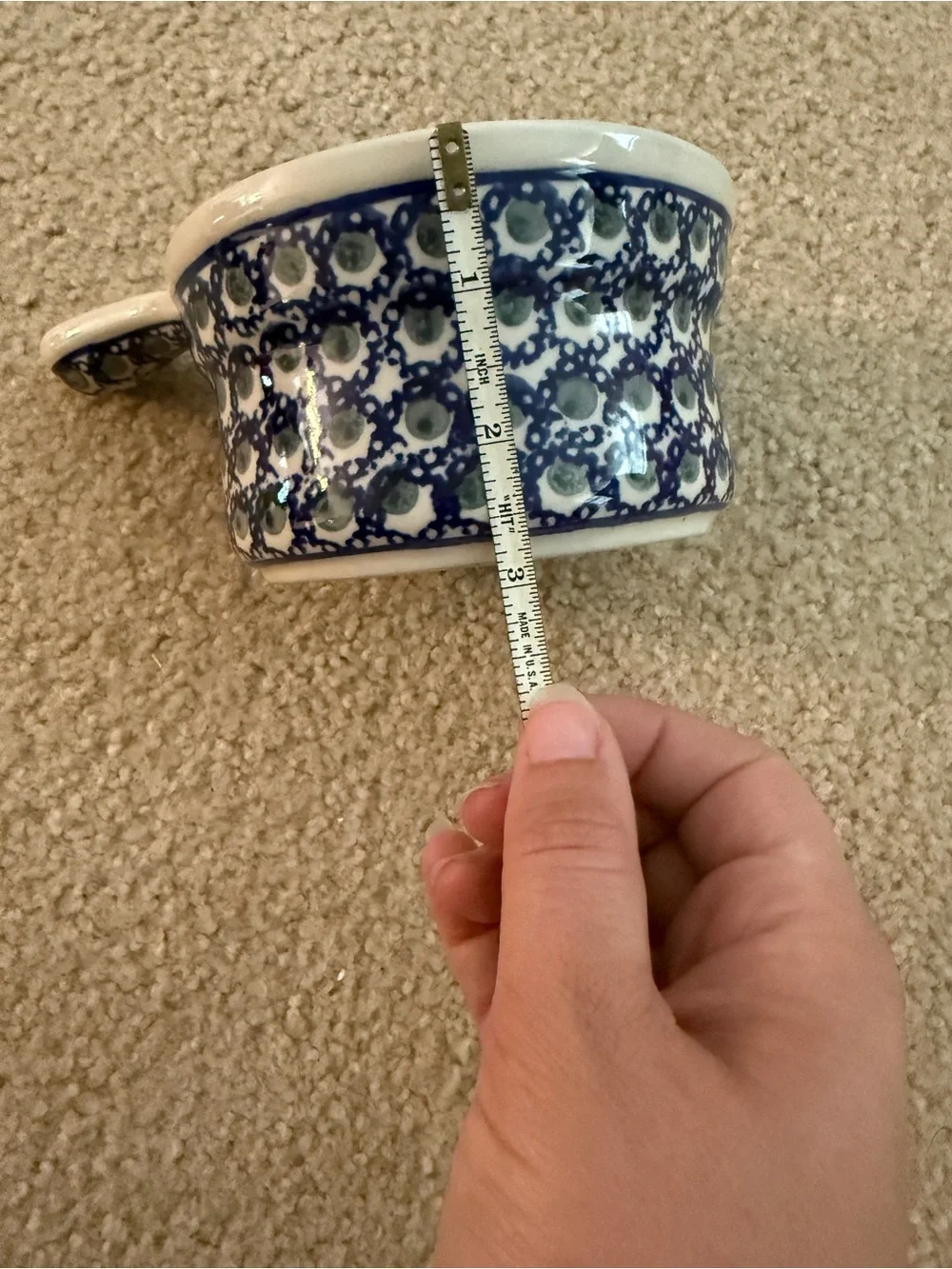 Blue Pattern Ceramic Saucepan with Handle